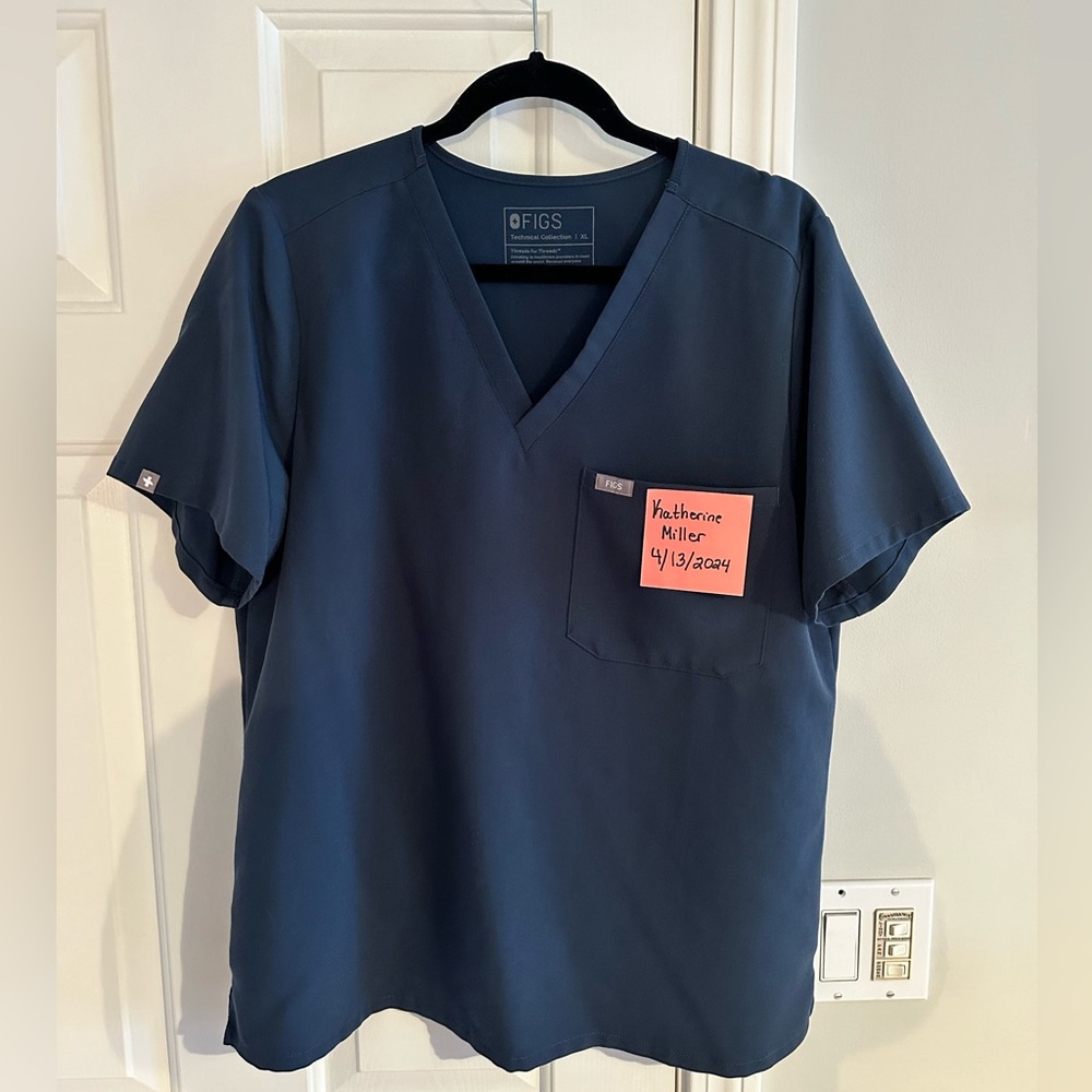 FIGS Dark Harbor Catarina Scrub Top